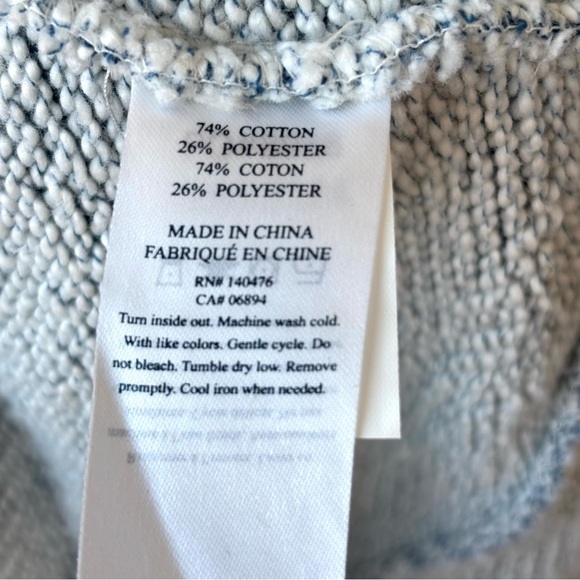 FAHERTY Whitewater Bells French Terry Soft Crewneck Sweatshirt Blue White Women - Picture 8 of 11